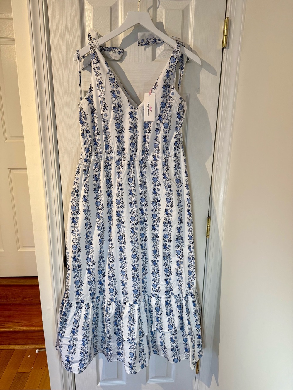 NWT Cotton Vineyard Vines Adeline Ruffle Dress Size Large
